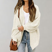 Women's Chunky Knit Cardigan - Open Front Casual Layer