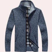 Men's Knitted Zip Cardigan - Versatile Casual Layer