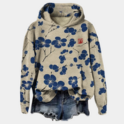 Women's Hoodie – Floral Print with Drop Shoulders