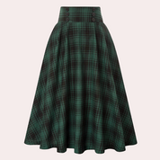 Women's Plaid Midi Skirt - A-Line Style