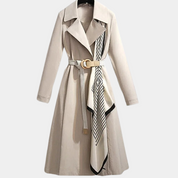 Women's Elegant Trench Coat - Belt Versatile Luxury