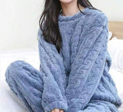 Women's Loungewear Set – Fluffy Long Sleeve Top & Joggers