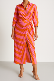 Elegant Wrap Shirt Dress for Women