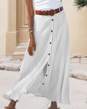 Lightweight Button-Front Maxi Skirt for Women