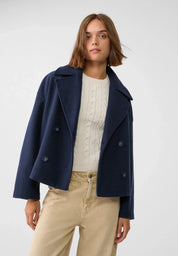Women's Cropped Jacket - Double Breasted with Notch Lapel