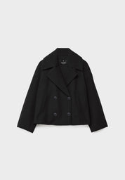 Women's Cropped Jacket - Double Breasted with Notch Lapel