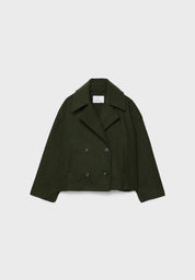 Women's Cropped Jacket - Double Breasted with Notch Lapel
