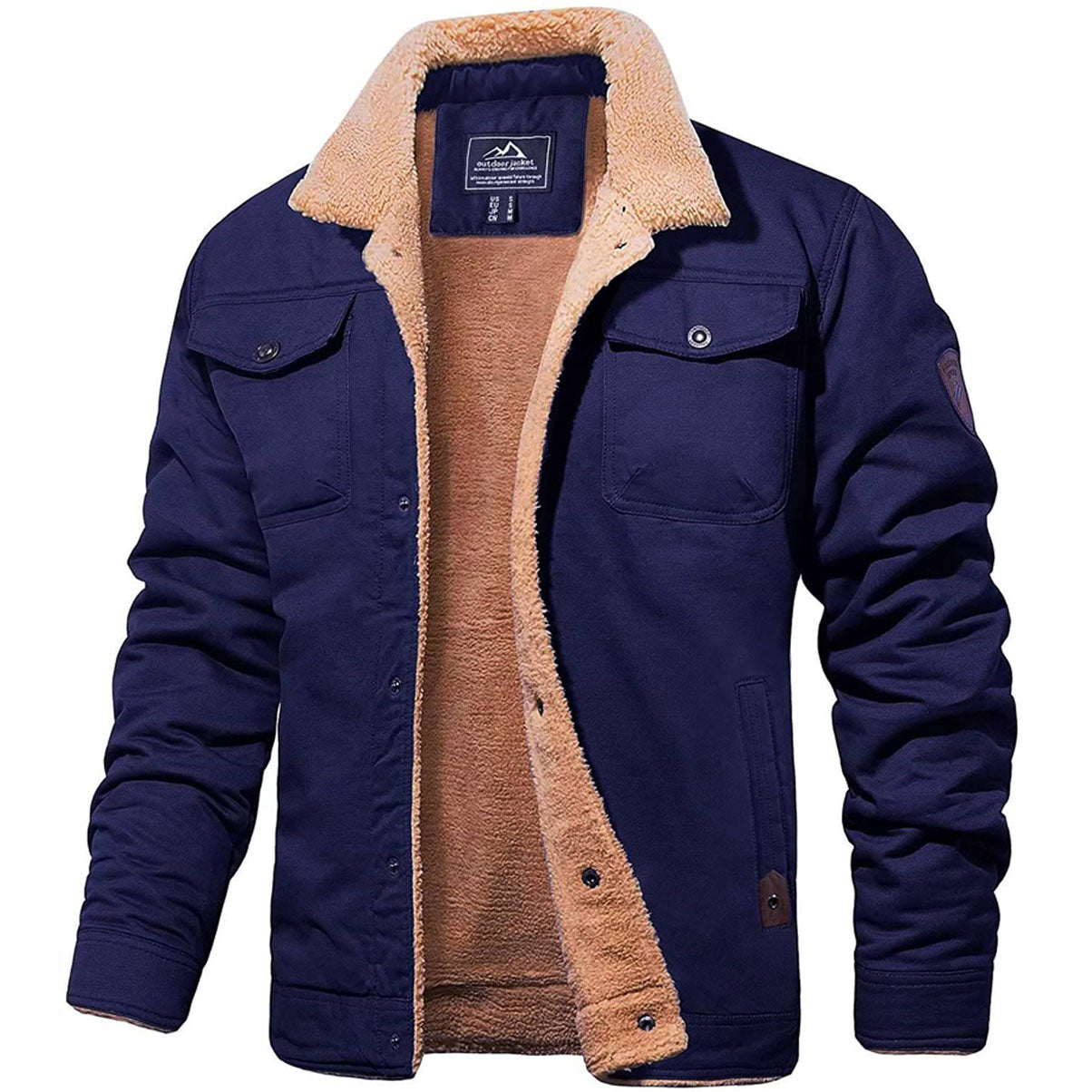 Men's Bomber Jacket - Lined Interior & Chest Pockets