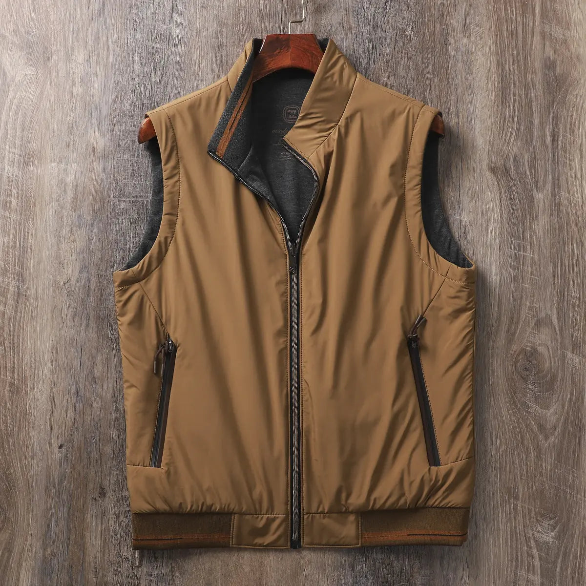 Men's Gilet - Stand Collar with Full Zip Closure