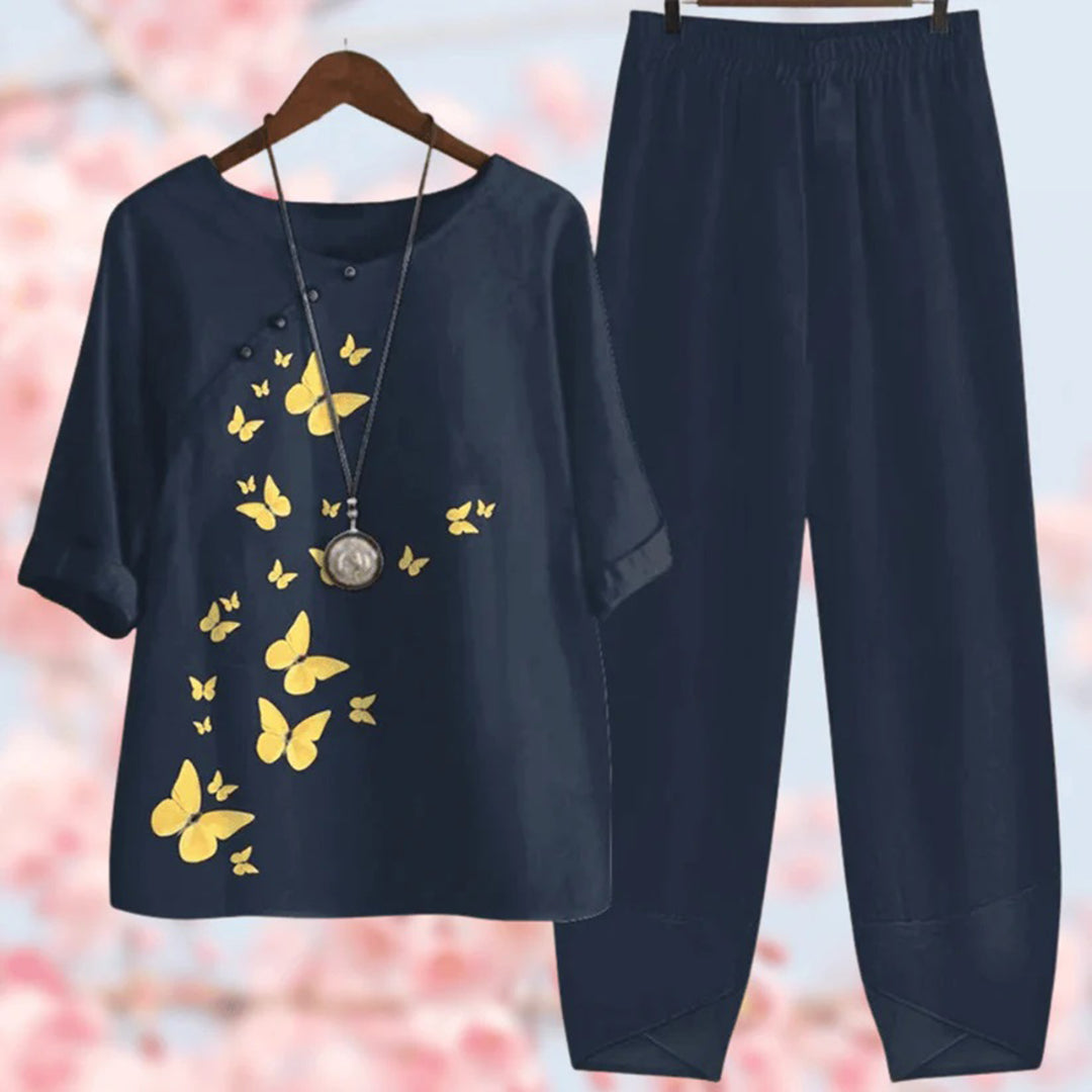 Casual and Modern Top and Trousers Set for Women