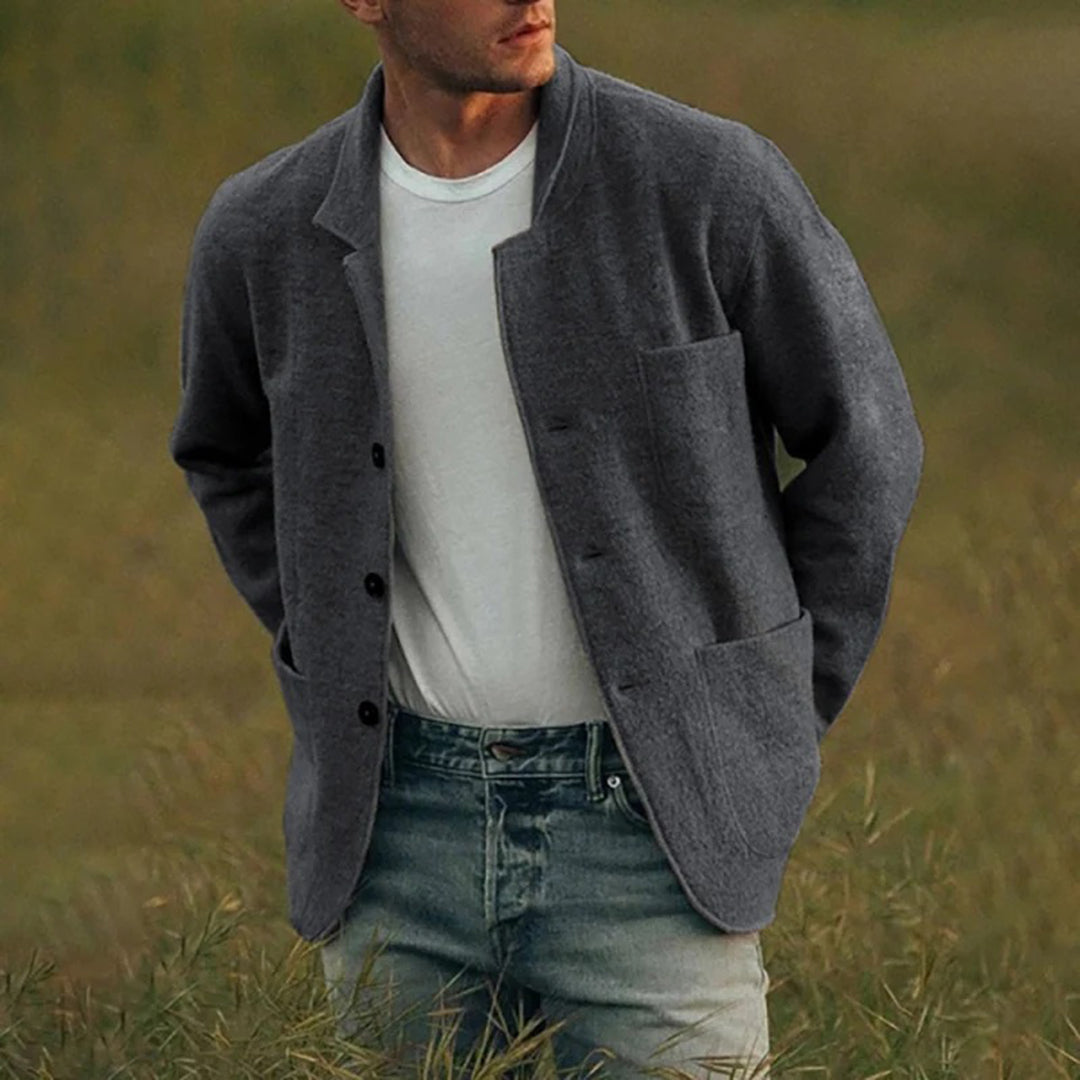 Men's Multi-Pocket Thermal Cardigan - Versatile Casual Formal Knit