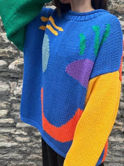 Women's Jumper - Smiley Print with Oversized Fit