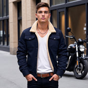 Men's Bomber Jacket - Lined Interior & Chest Pockets