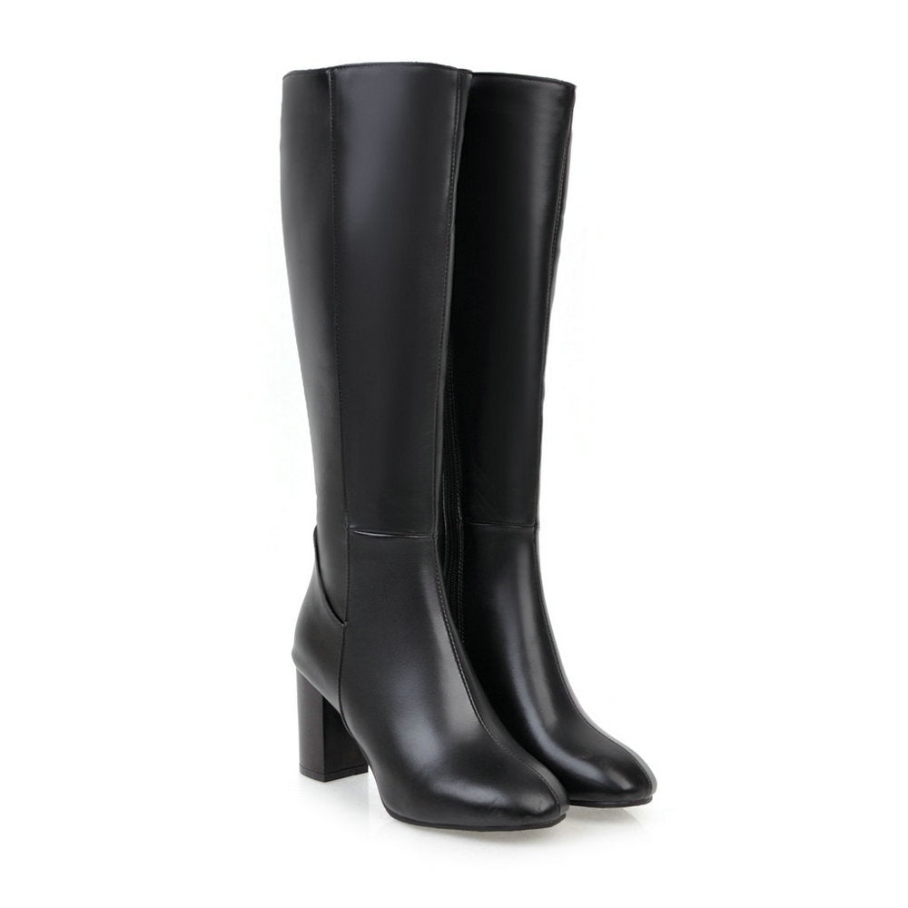 Elegant Knee-High Heeled Boots for Women