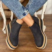 Stylish Low Ankle Boots with Side Zip for Women
