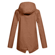 Women's Waterproof Long Jacket - Hooded & Stylish