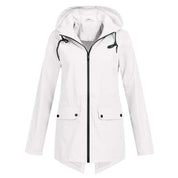 Women's Waterproof Long Jacket - Hooded & Stylish