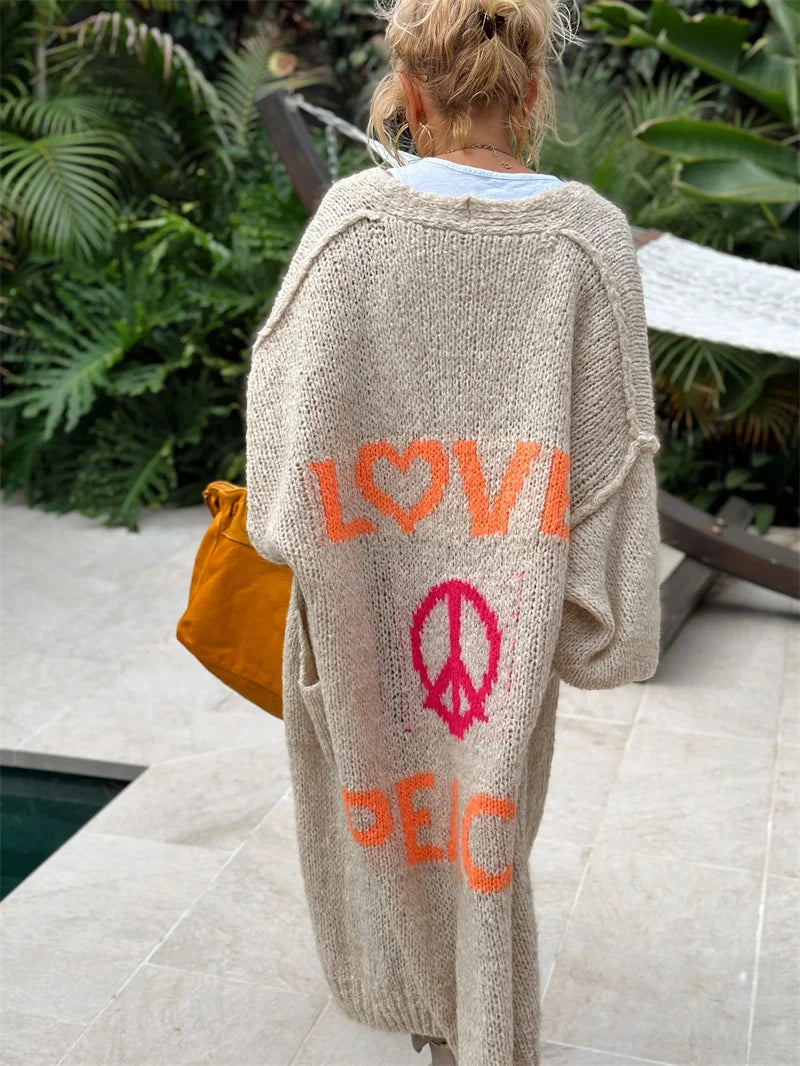 Women's Oversized Long Cardigan - Vibrant Statement Piece