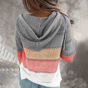 Chic and Stylish V-Neck Sweater with Hood for Women