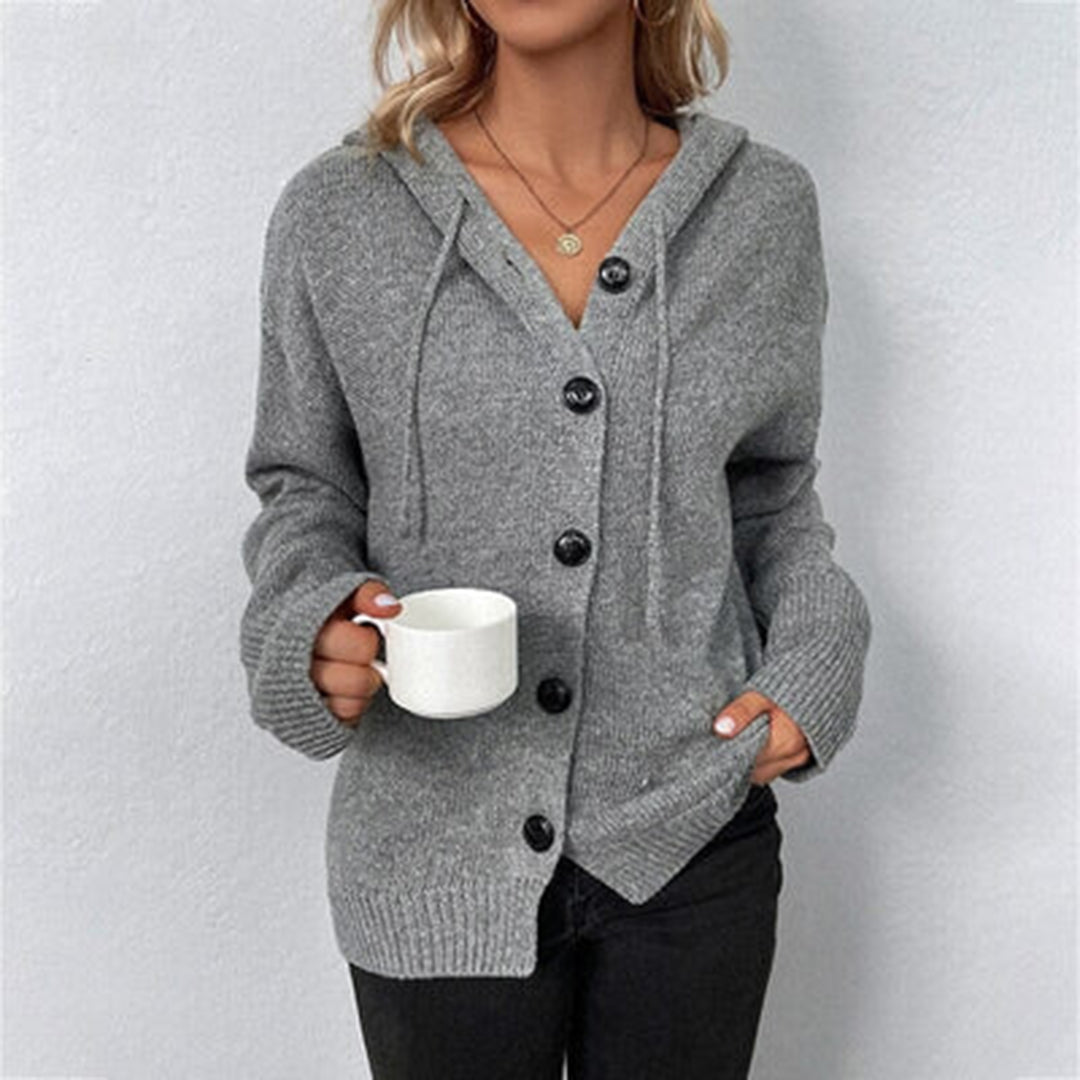 Women's Stylish Hooded Cardigan - Comfortable Knit