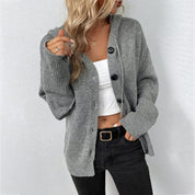 Women's Stylish Hooded Cardigan - Comfortable Knit