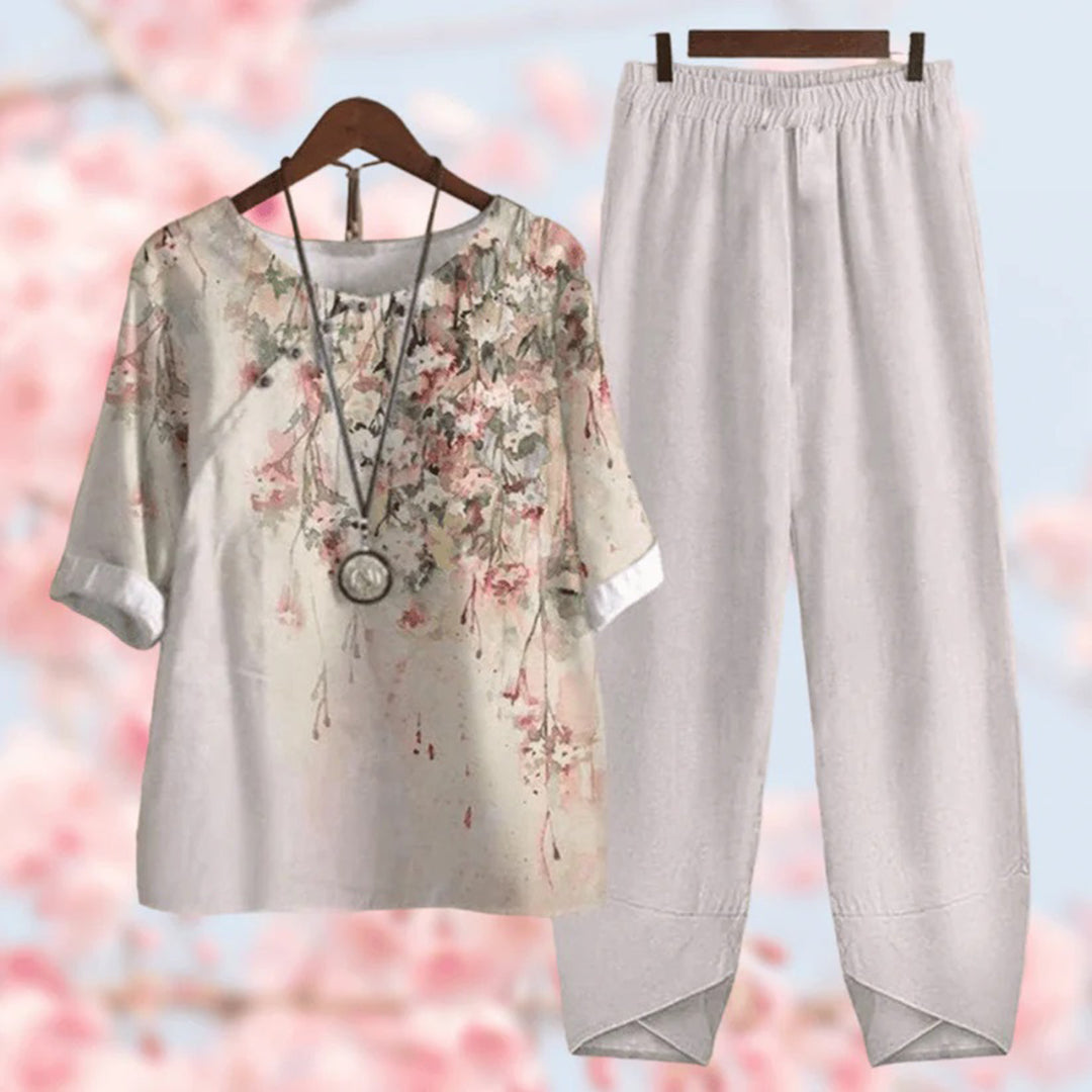 Casual and Modern Top and Trousers Set for Women