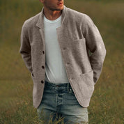 Men's Multi-Pocket Thermal Cardigan - Versatile Casual Formal Knit