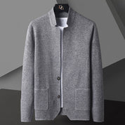 Men's Stand-Up Collar Knit Cardigan - Versatile Transition Sweater