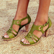 Comfortable Buckle High Heel Sandals for Women
