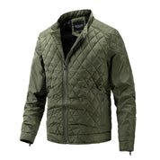 Men's Quilted Jacket - Zip Front & Stand-Up Collar
