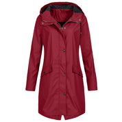 Women's Oversized Waterproof Jacket - Hooded & All-Weather Protection