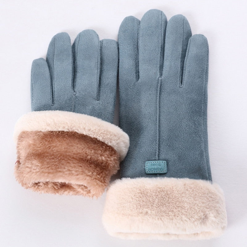 Women's Gloves - Contrast Lined with Velvety Finish