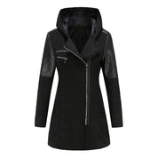 Women's Coat - Asymmetric Zip and Quilted Panels