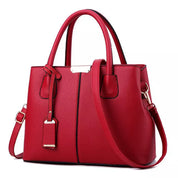Women's Leather Crossbody Tote Bag - Classic Plaid Chic Versatile