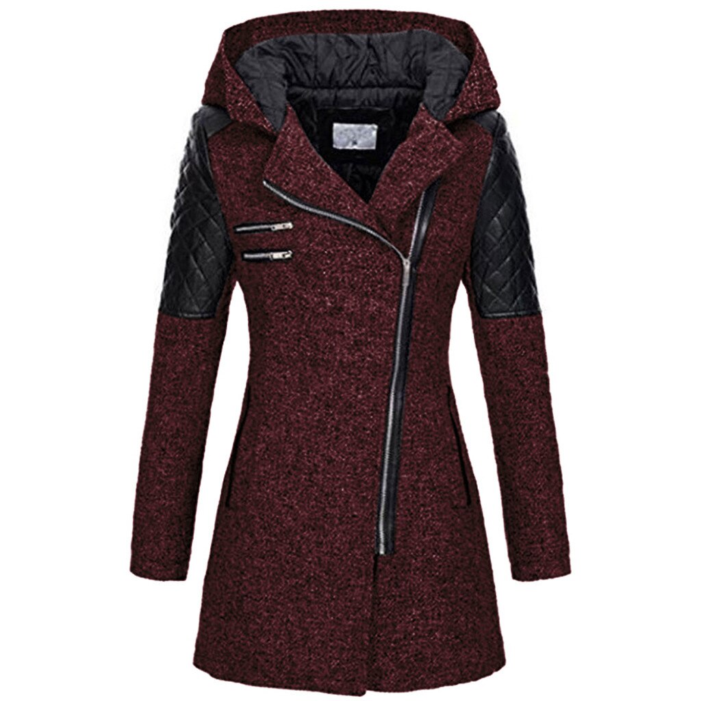 Women's Coat - Asymmetric Zip and Quilted Panels