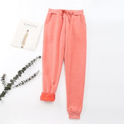 Women's Winter Joggers Trousers - Drawstring Waist and Tapered Fit