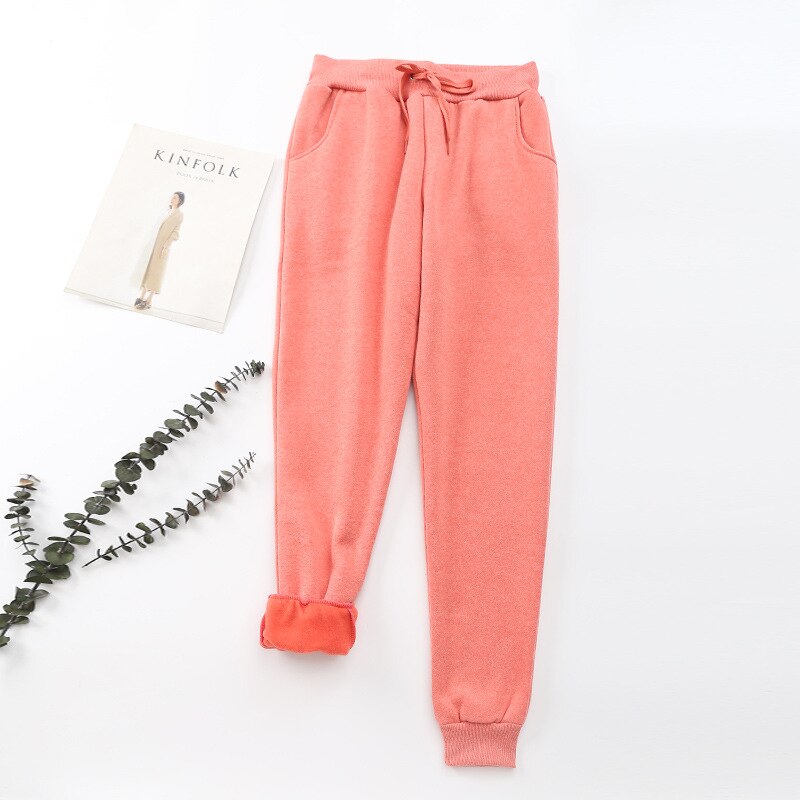 Women's Winter Joggers Trousers - Drawstring Waist and Tapered Fit