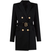 Women's Blazer Dress - Double Breasted with Gold Buttons