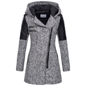 Women's Coat - Asymmetric Zip and Quilted Panels