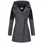 Women's Coat - Asymmetric Zip and Quilted Panels