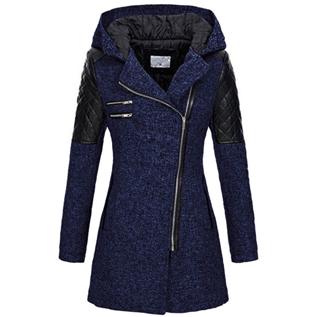 Women's Coat - Asymmetric Zip and Quilted Panels