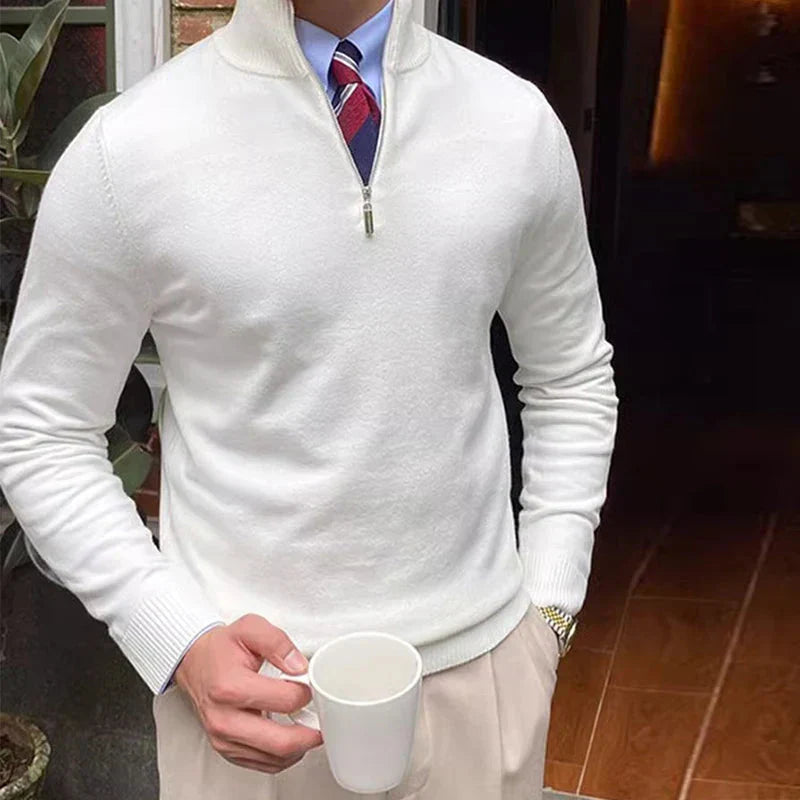 Men's Jumper - Quarter-Zip with High Neck