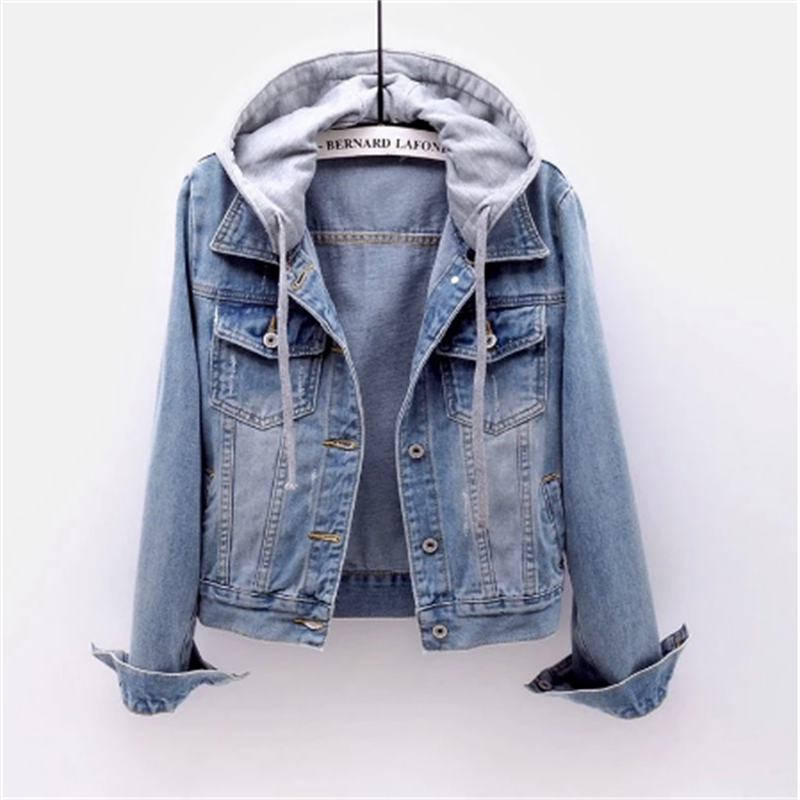 Stylish Denim Jacket with Hoodie for Women