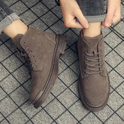 Men's Ankle Boots - Lace Up with Sturdy Sole