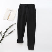 Women's Winter Joggers Trousers - Drawstring Waist and Tapered Fit