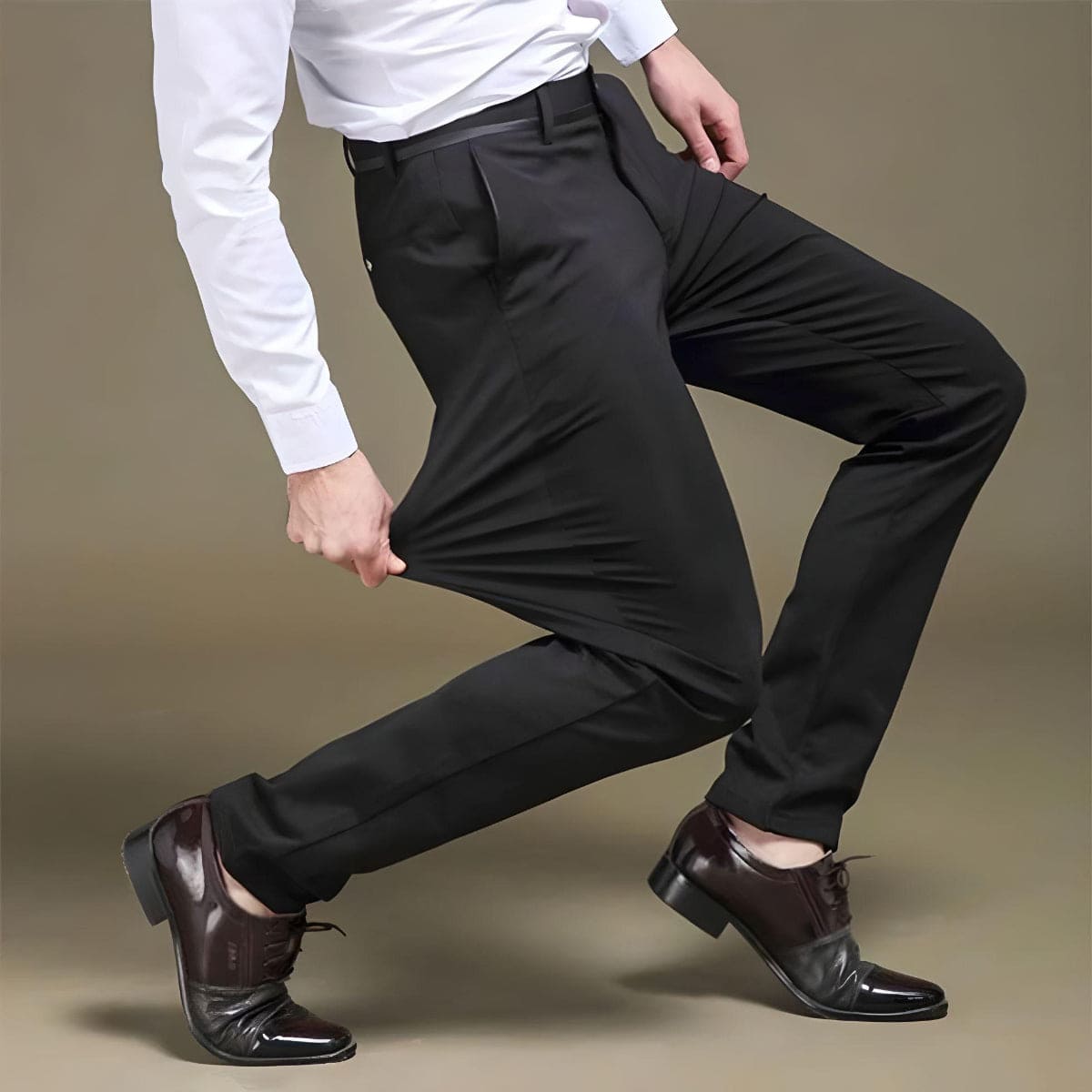 Men's Slim Fit Work Trousers - Flat Front Style