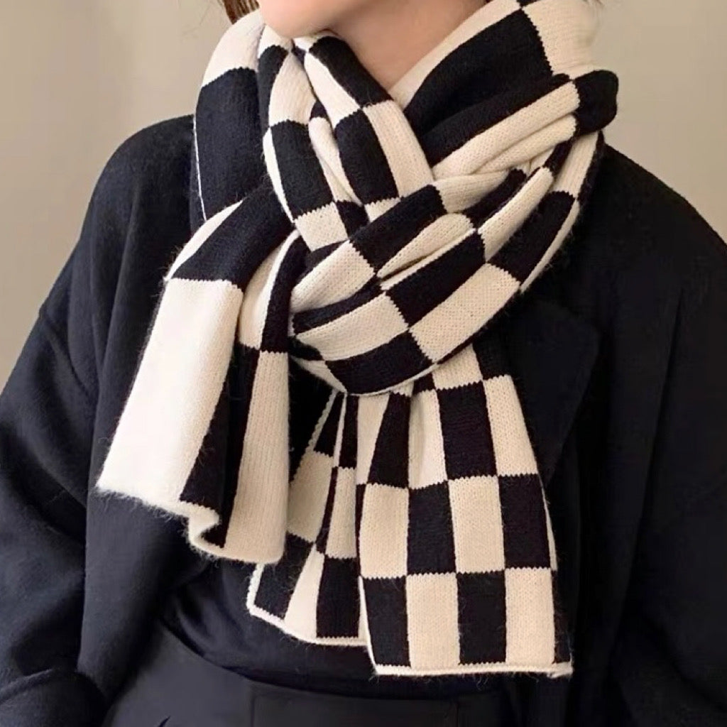 Women's Scarf - Checkered Knit
