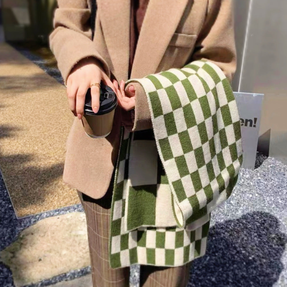 Women's Scarf - Checkered Knit
