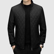 Men's Full-Zip Jacket - Quilted Chest with Stand Collar