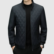 Men's Full-Zip Jacket - Quilted Chest with Stand Collar